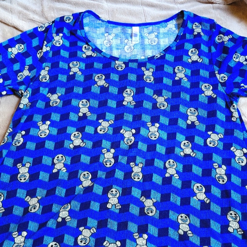 Lularoe casual shirt with frozen characters